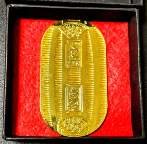 Japan Koban Golden, Samurai Era Style Koban Replica, Oval Medallion Collectible - Picture 1 of 5
