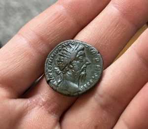 Antigua moneda romana Emperador Marco Aurelio Dupondio 168-9 dC Salus Ric965 - 8,5 g - Imagen 1 de 2