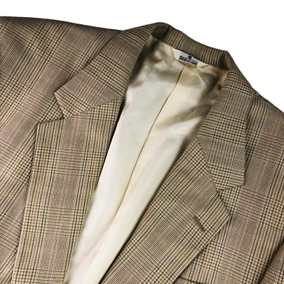 VTG Saks Fifth Ave x Perry Ellis Men's Wool 2-Button Blazer Tan • USA • 44 R - Image 1 of 4