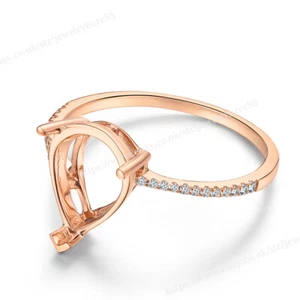 Natural Diamonds Ring Fashion Jewelry Solid 10k Rose Gold Semi Mount Retro ART - Picture 1 of 9