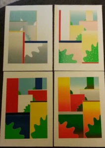 In The City (Juego de 4) por Thom De Jong (Artista Holandés de Nueva York Años 70 80) Abstracto - Imagen 1 de 10