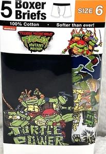 Teenage Mutant Ninja Turtles Boys Boxer Briefs Size 6T 5-Pc 100% Cotton - Picture 1 of 13