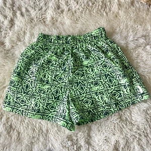 Vtg 80s 90s OP Ocean Pacific Neon Green Patterned Shorts Swim Trunks 25-36 Waist - Picture 1 of 5