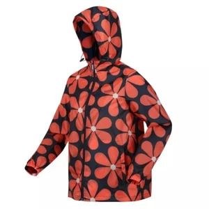 NWT Orla Kiely Regatta Waterproof Pack-It Jacket'Navy Daisy' Size 14 - Picture 1 of 8