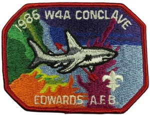 1985 W4A Conclave Edwards A.F.B. Patch RED Bdr (NE1564) - Picture 1 of 2