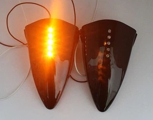 Espejos retrovisores LED montados laterales para moto Suzuki Honda Kawasaki Yamaha negros - Imagen 1 de 3