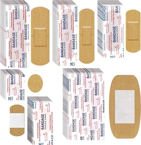 Assorted Bandages, Flexible Fabric Adhesive Bandages Family Variety Pack, Small - Picture 1 of 12