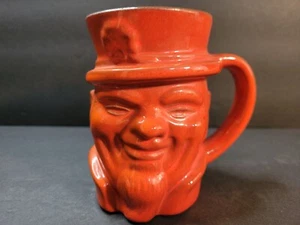 Taza vintage Toby Frankoma Pottery 604 1980 duende irlandés naranja - Imagen 1 de 4
