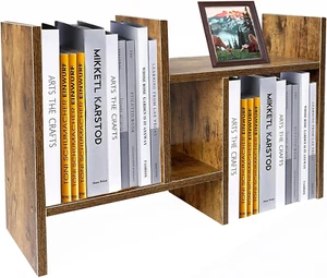 Desktop Shelf Organizer, Adjustable Wood Display Desk Shelf, Office Storage Rack - Picture 1 of 5