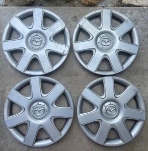 2003/08 Mazda 3 Hubcap SETo'4 Full Sized 15" Caps used scuffs OEM parts - Picture 1 of 8