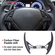 For 07-15 Infiniti G35 G37 Q40 Q60 Steering Wheel Carbon Fiber Paddle Shifters
