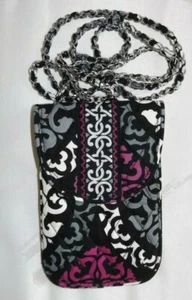 VERA BRADLEY Cell Phone Crossbody - Canterberry Magenta & Black - NEW  - Picture 1 of 4