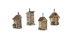 Juego de 12 ganchos para cortina de ducha Outhouse baño primitivo de granja de campo - Imagen 1 de 2