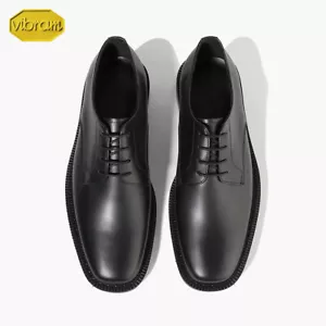 Firenze Atelier Herren mattschwarz Leder quadratische Zehenpartie Oxford Derby mit Vibramsohle - Bild 1 von 21