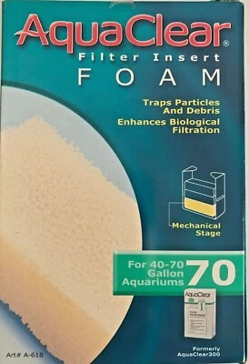 AquaClear 70  Aquarium Filter 40 - 70 gallon filter insert Foam A-618 A618 - Image 1 of 4