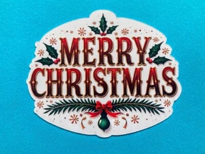 MERRY CHRISTMAS BANNER - 7 x Die Cuts Toppers Card Making Wreath Stars Sparkles - Picture 1 of 2
