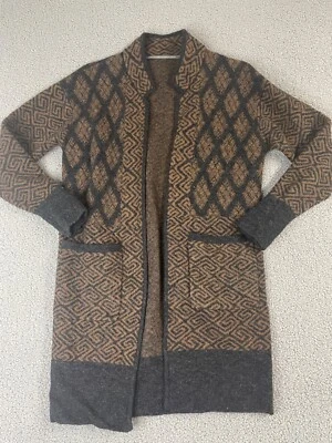Cárdigan Twelfth Street Cynthia Vincent Mezcla de Lana Azteca Suroeste Largo Abierto S/P Foto 1 de 4