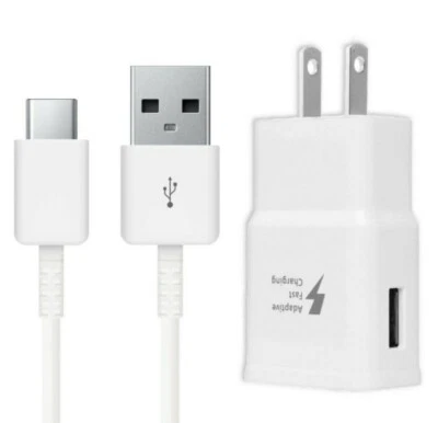 Cargador rápido de pared/viaje + cable tipo C para Samsung Galaxy Tab A7 10.4 2020 Foto 1 de 3