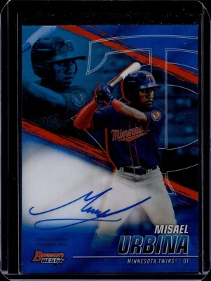 2021 Bowman's Best Best of '21 Autographs Blue Refractors Misael Urbina 130/150 - Image 1 of 2