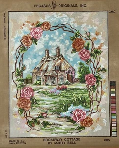 Marty Bell "Broadway Cottage" Pegasus Orig. Needlepoint Canvas 15.75x19.5" 805 - Picture 1 of 2