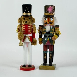 Teddy Bear & Traditional Nutcracker Figurines Christmas Decor Holiday Display - Picture 1 of 10