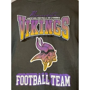 Minnesota Vikings Sweatshirt XL Unisex Dark Grey Retro Football Crewneck NFL NEW - Picture 1 of 11