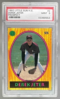03360553 Derek Jeter 1992 Little Sun High School #2 radiocontrol novato PSA 9 Foto 1 de 3