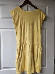 Mister Noah Vintage 80s 90s Yellow Drop Waist Dress Women Large - Picture 1 of 4