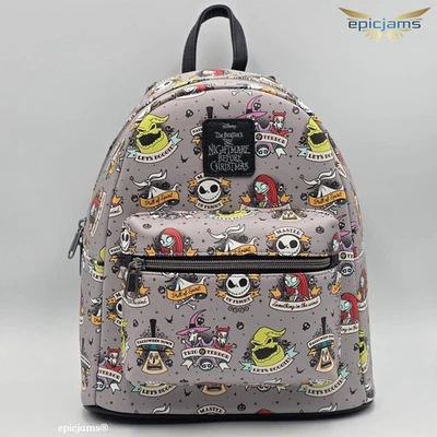 Mini mochila Loungefly Disney Pesadilla antes de Navidad arte tatuaje nueva Foto 1 de 4