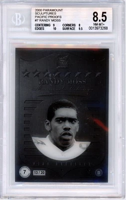 2000 Panini Paramount Sculptures Pacific Proofs Randy Moss 13/20 Rare BGS 8.5 - Image 1 of 2