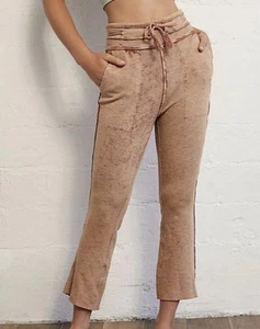 FP Movement Wild Side Kick Flare Sweat Pants Women’s Small Light Brown Acid Wash - Picture 1 of 9