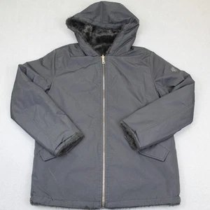 Ralph Lauren Jacket Womens XS Gray Faux Fur Lined Hooded Winter Coat Warm RLL - Picture 1 of 16