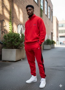 Vintage Nautica Competition Red Tracksuit Set Men’s M Made in Hong Kong 90s - Picture 1 of 22