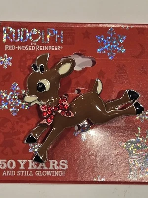 Christmas Rudolph The Red Nosed Reindeer Pin Brooch - Image 1 of 4