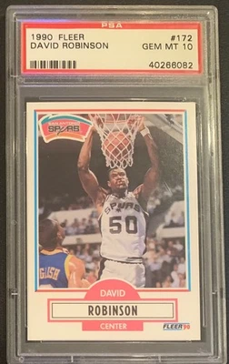David Robinson PSA 10 1990 Fleer #172 Rookie RC grado antiguo Foto 1 de 2