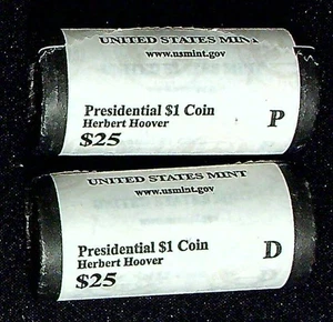 2014 D & P Herbert Hoover US Mint Roll Presidential Dollar Rolls of 25 - Bild 1 von 1