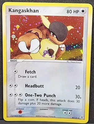 Ultra RARE Holo SWIRL! Pokémon TCG Kangaskhan 6/112 Firered & Leafgreen NM - Image 1 of 4