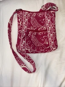 Vera Bradley Hipster Crossbody Bag in "Twirly Birds-Pink" Pattern - Picture 1 of 13