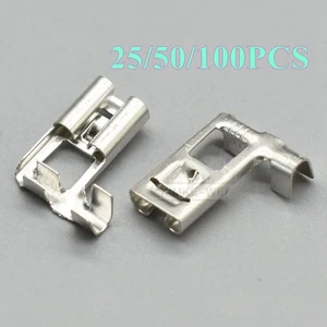Automotive 6.3mm Right Angle Flag Spade Crimp Female Socket Pin Terminal Contact - Picture 1 of 2