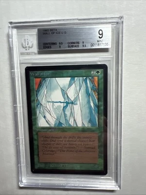 MTG BETA Wall of Ice  BGS 9 Quad++ Mint (Gem Mint centering, surface) 1993 - Image 1 of 4