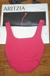 Aritzia Babaton Hot Pink Sculpt Ribbed Crop Top 2XS Top Zustand - Bild 1 von 3
