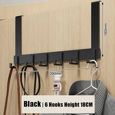 Estante de gancho para puerta de 1 pieza - Organizador de 6 ganchos para ropa, toallas y sombreros - NUEVO Foto 1 de 4