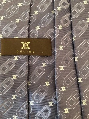 CORBATA SEDA CELINE BABY LOGO AZUL Foto 1 de 4
