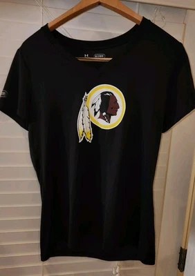 WASHINGTON REDSKINS Under Armour Combine Womens Short Sleeve Shirt Loose MEDIUM - Image 1 of 4