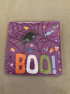 Tovaglioli di carta quadrati pranzo Halloween Spider Boo caramelle confezione da 18 prelibatezze festa nuovi con etichette - Foto 1 di 2