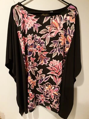 Bob Mackie розовый кимоно рукав цветочный печать блузка размер 3 X новый без ЯРЛЫКОВ - Изображение 1 из 3