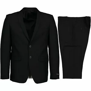 Victorio Couture Men's Black 2 Button Slim Fit Poplin Polyester Suit NEW - Picture 1 of 7