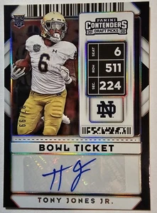 2020 Panini Contenders Draft Picks Bowl Ticket Autographs Tony Jones Jr /99 - Bild 1 von 2