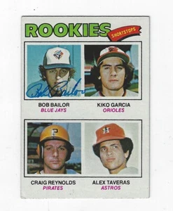Autographed 1977 TOPPS #474 BOB BAILOR Toronto Blue Jays card w/ COA - Picture 1 of 1