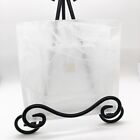 Partylite Pillar Candle Holder White Mist Swirl 6x6 Square Indulgence Collection